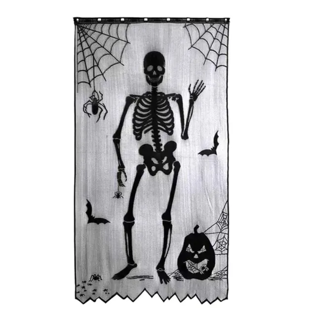 Black Lace Combination Spider Web Tablecloth Skull Door Curtain 102X213Cm - Shop at LoveMi