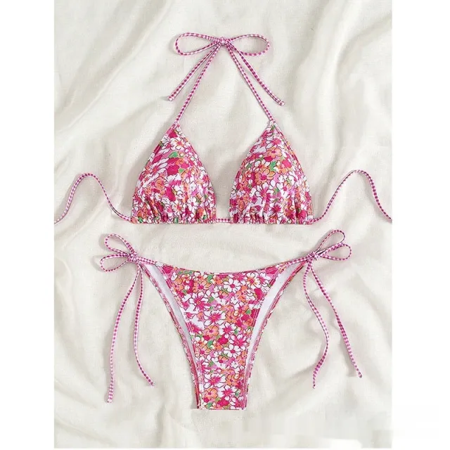 Female Creative Minimally Printed Split Bikini Set Floral - Shop at LoveMi