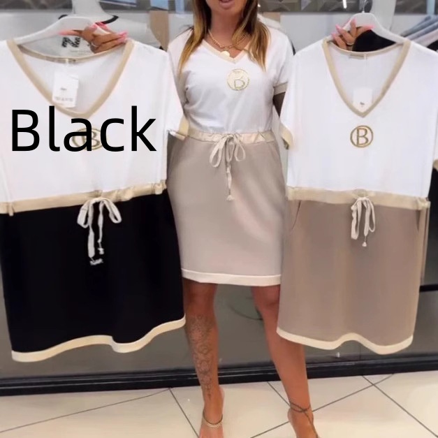 Women's Summer Lightweight Short Sleeve Dress Black - Shop at LoveMi