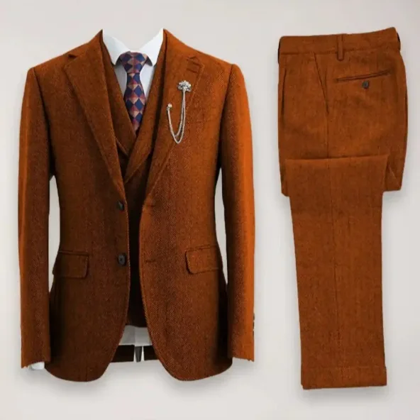 New Men's Suit Casual Three-piece
