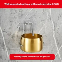 Wall-mounted Stainless Steel Ash Tray Domestic Toilet - Gold - View 1