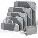 Gray Six Piece Wash Bag