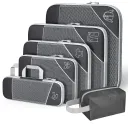 Black Six Piece Wash Bag