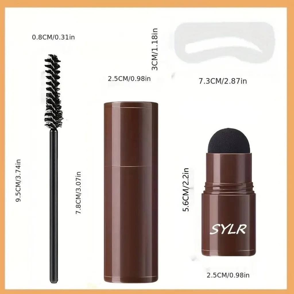 Professional Eyebrow Seal Shaping Set Pen Waterproof Makeup - Brown