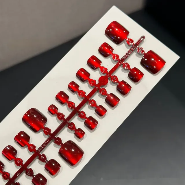 Crystal Cat Eye Rhinestone Toe Nail Patch Can Be Worn At Will T01 Red Toenail - Shop at LoveMi