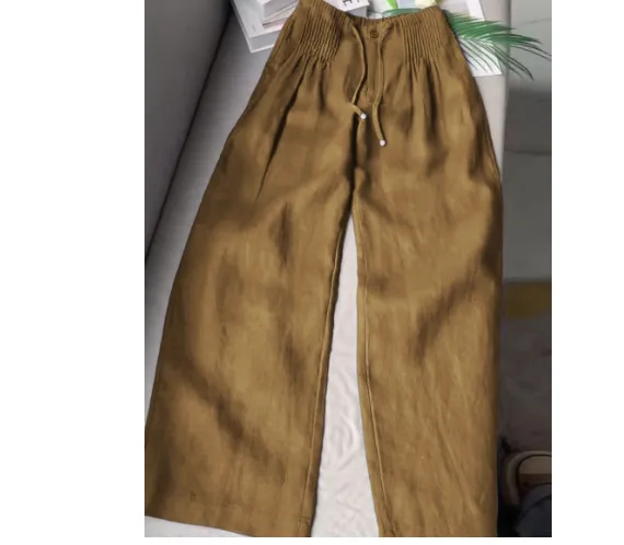 Women's Loose Casual Wide leg Trousers Bronzecolored - Shop at LoveMi