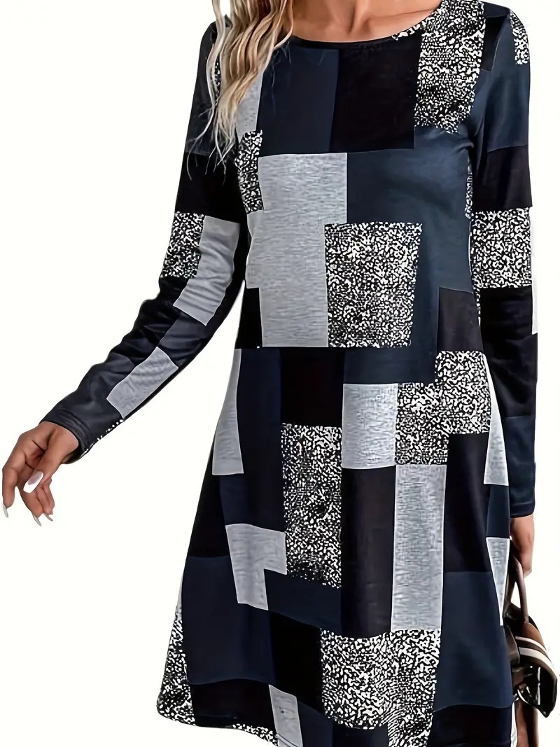 Temperament Leisure Elegant Digital Printing Loose Dress