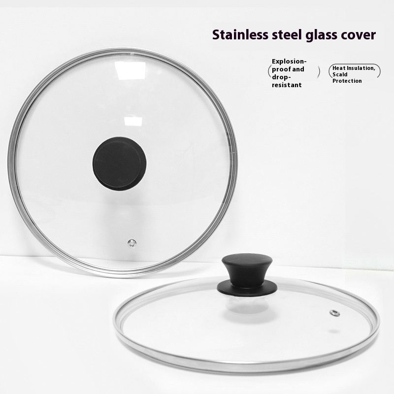 Tempered Glass Stainless Steel Explosion-proof G-shaped Pot Cover
