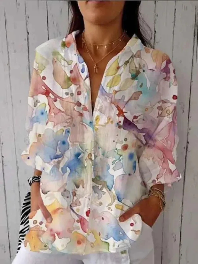 Women's Creative Fashion 3D Printing Lapel Casual Shirt 1224441Sx2776 - Shop at LoveMi