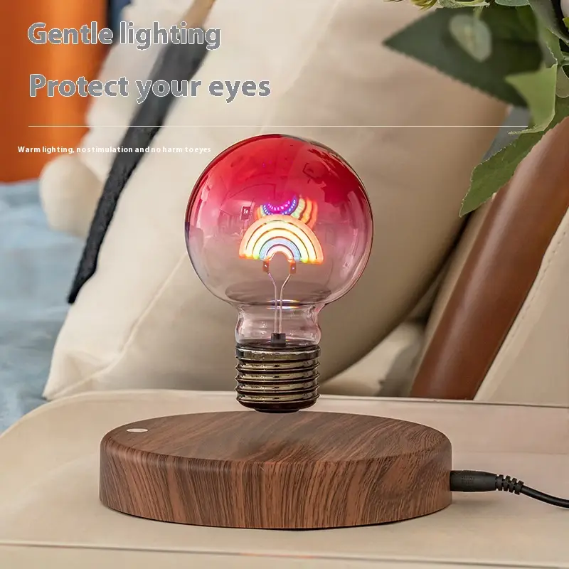 New Magnetic Suspension Bulb Love Desktop Decoration Creative Atmosphere Small Night Lamp