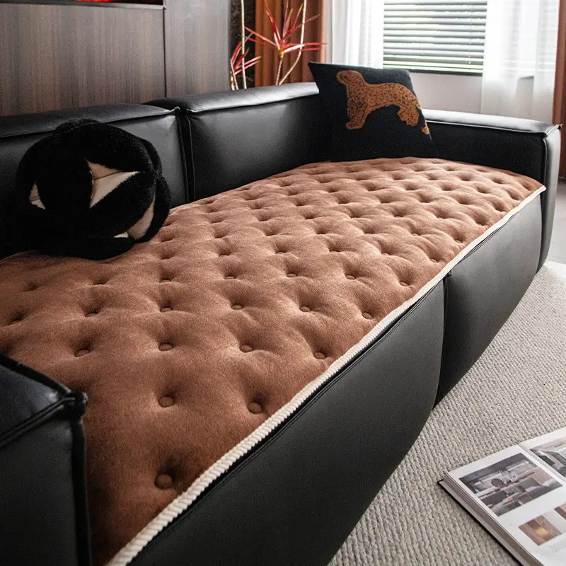 Straight Row Non-slip Antique Plush Sofa Cushion