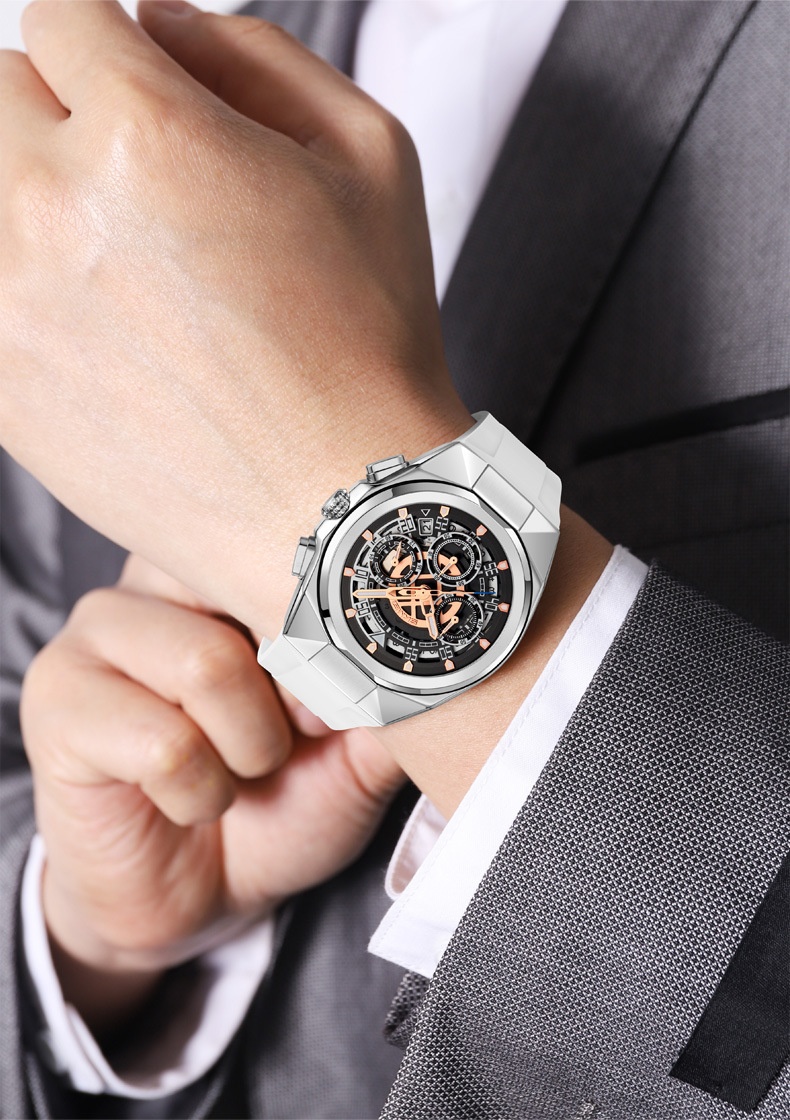Skmei 9377 Quartz Watch with Silica Strap for Men