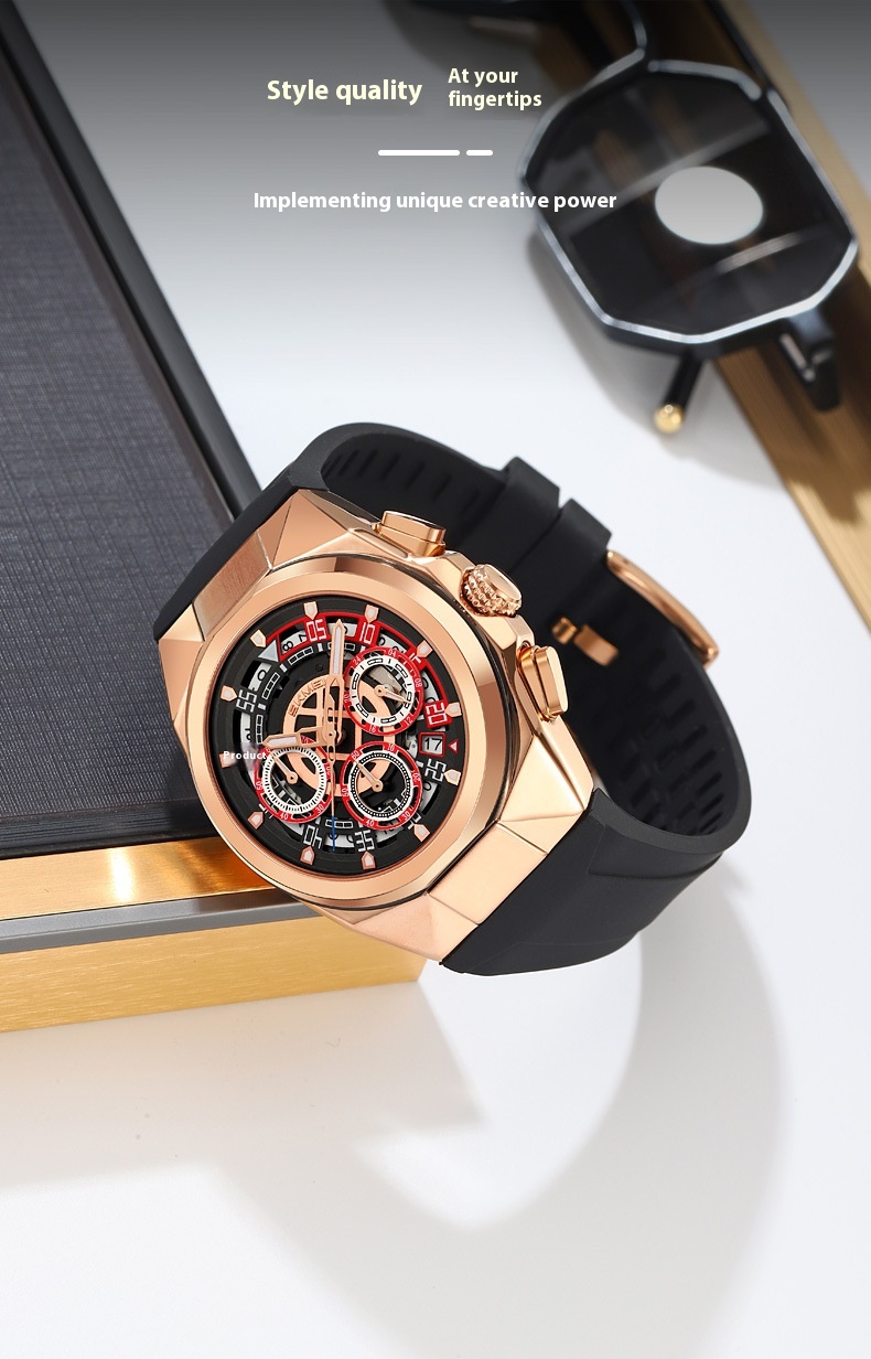 Skmei 9377 Quartz Watch with Silica Strap for Men