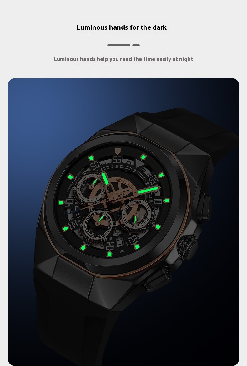 Skmei 9377 Quartz Watch with Silica Strap for Men