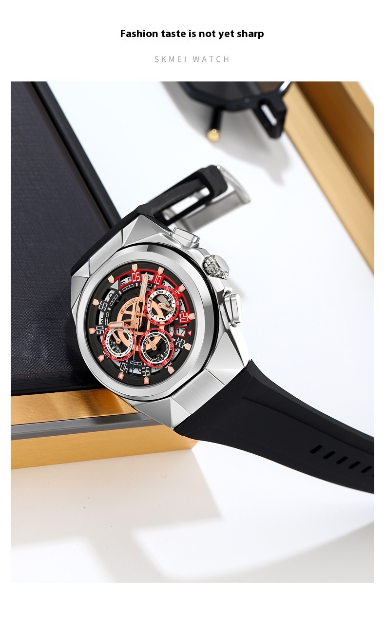 Skmei 9377 Quartz Watch with Silica Strap for Men