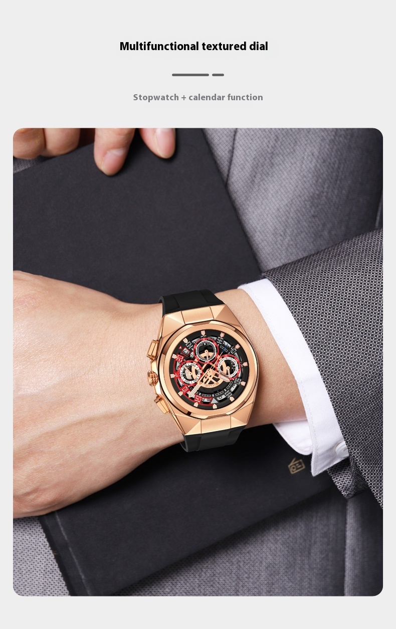 Skmei 9377 Quartz Watch with Silica Strap for Men