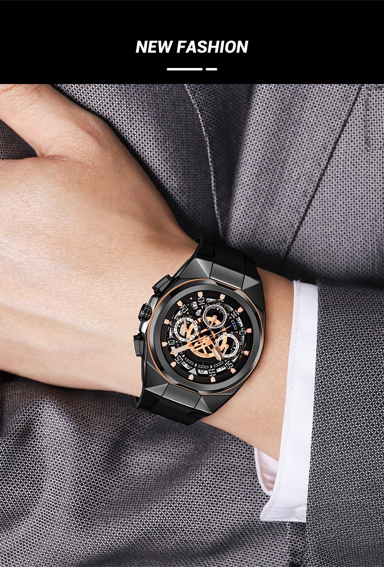 Skmei 9377 Quartz Watch with Silica Strap for Men