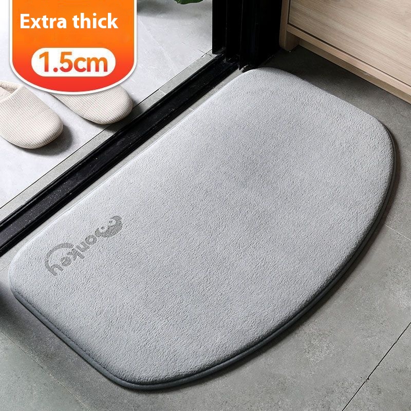 Toilet Floor Mat Bathroom Doorway Absorbent Foot Mat Toilet Non-slip Carpet Doormat