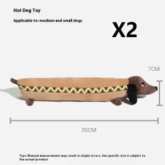 Self-Hi Relieving Stuffy Puppy Plan Sausage Dog Toys - Hot Dog 2Pcs - View 1