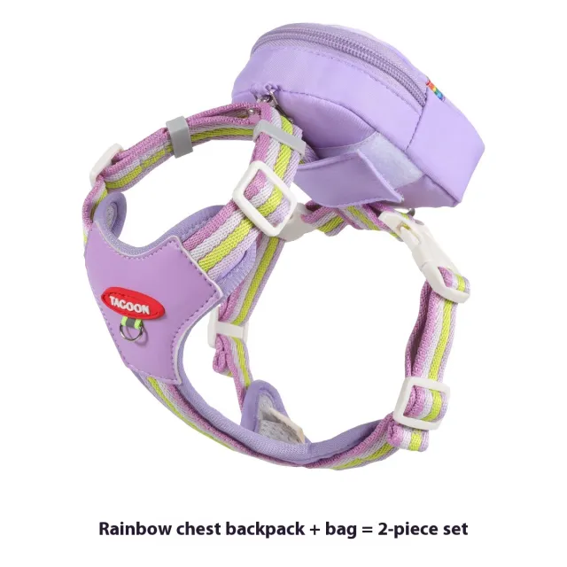 Portable Outdoor Travel Small And Medium sized Dogs Dog Leash Hand Holding Rope Purple Chest Back Bag - Shop at LoveMi