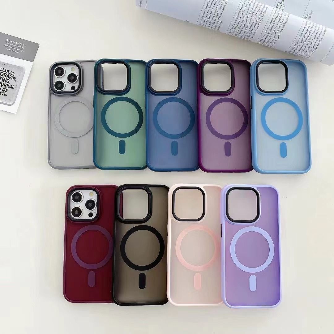 Applicable Skin Feeling Frosted Magnetic Suction Phone Case Drop-resistant All-inclusive