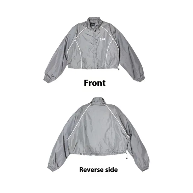 Metal Bright Windproof Quick drying Outfit Long Sleeve Jacket Casual Pants Silver Top - Shop at LoveMi