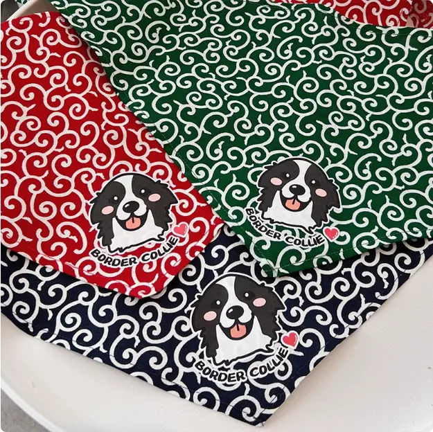 Tang Grass Pattern Lace Triangle Pet Scarf