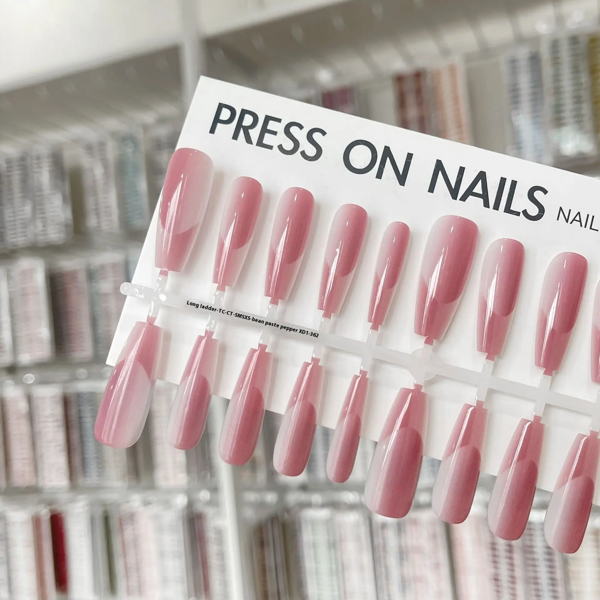 High-grade Long Crystal Plated Frosted Seal Nail Sticker