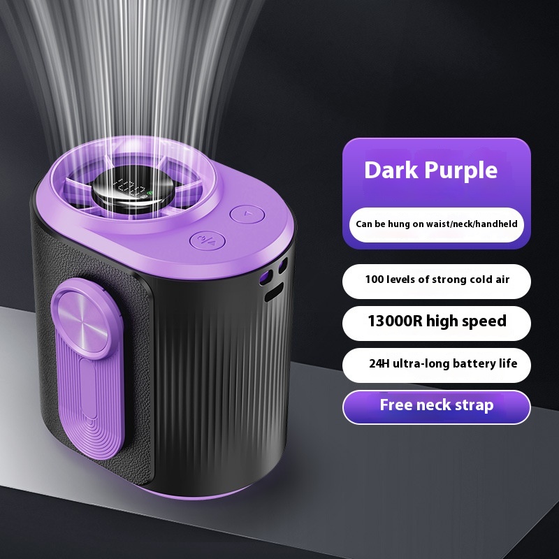 USB Charging Digital Display Portable Outdoor Wind Hanging Neck Fan - Image 6