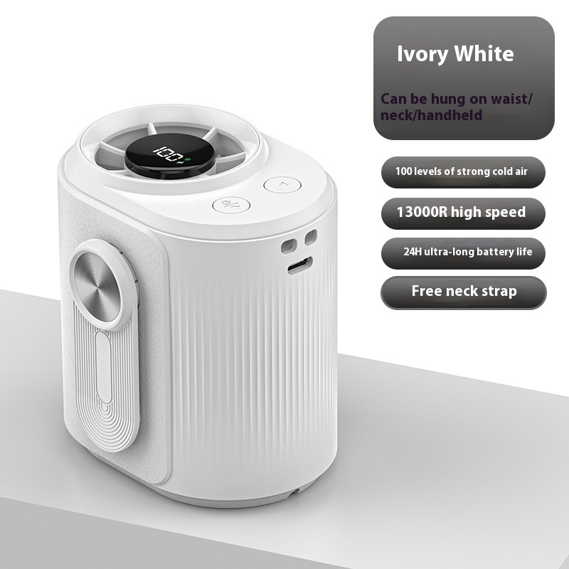 USB Charging Digital Display Portable Outdoor Wind Hanging Neck Fan - Image 5