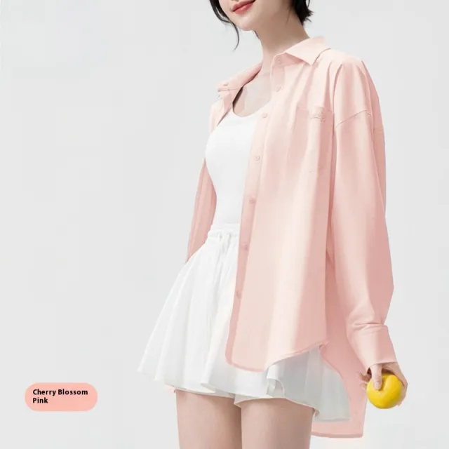 Summer Sun Protection Shirt Women's Anti wrinkle Ice Silk Pink - Shop at LoveMi