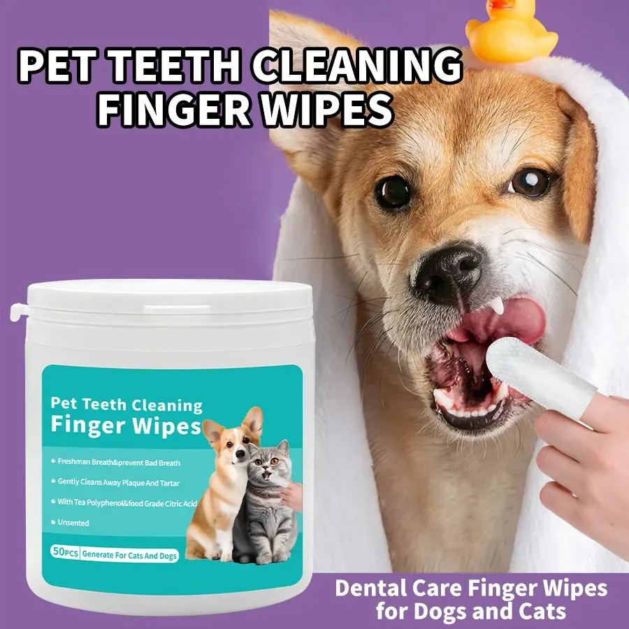 Disposable Pet Cleaning Products Teeth Wipes Ear Care Fingertips