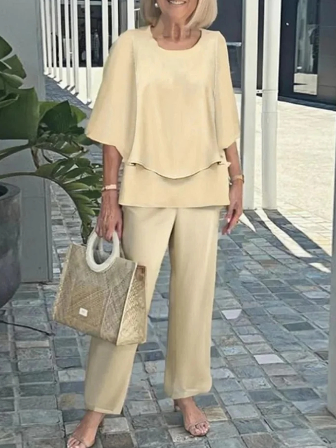 Summer Floral Print Short Sleeve Top Loose Pants Two Piece Set 3Color - Shop at LoveMi