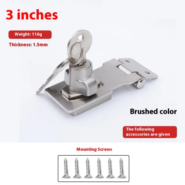 Two in one Thickened Office Table File With Lock 90 degree Lock 3Inch Brushed Lock Hasp - Shop at LoveMi