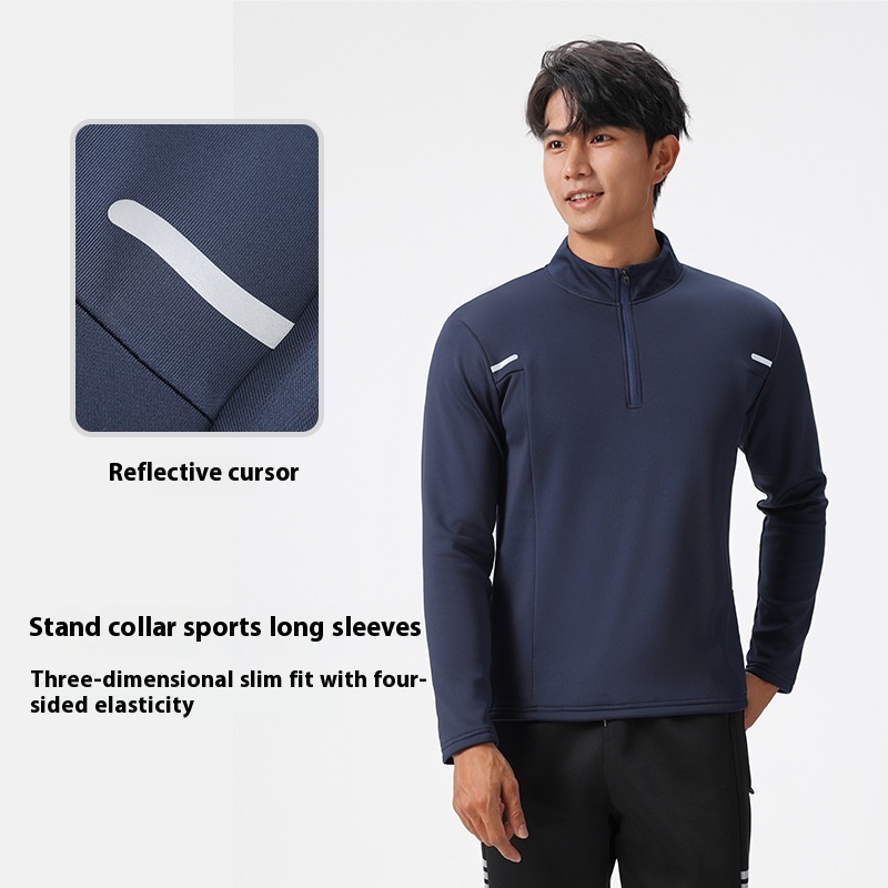 Outdoor Windproof Quick Drying Clothes Casual Sports Men's Half Zipper Top Training Wear