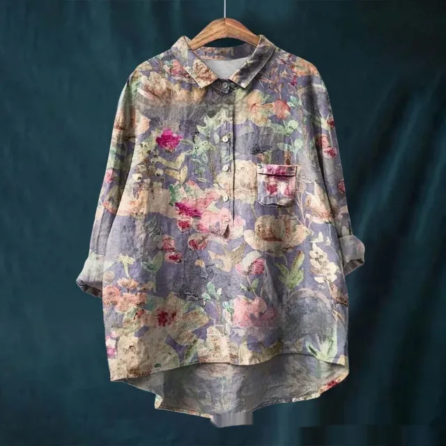 Graffiti Printing Lapel Single Breasted Long Sleeve Shirt Hstt044 3Xl - Shop at LoveMi