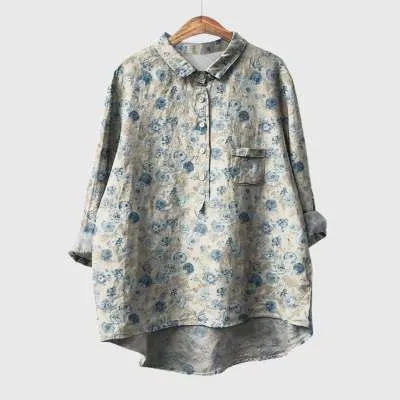 Printed Fashion Versatile Collar Shirt Acs49 S - Shop at LoveMi