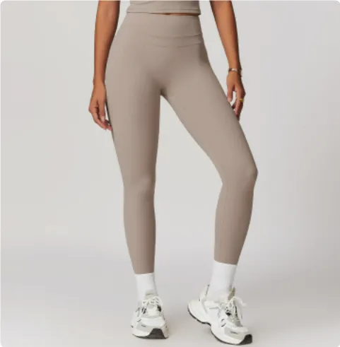 Sanding Tight High Waist Yoga Pants Belly Contracting Hip Raise Fitness Pants - Linen