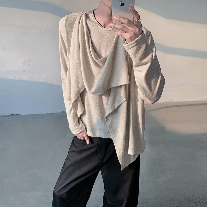 Retro Knitted Sweater Design Autumn And Winter Long Sleeve Stitching Shirt