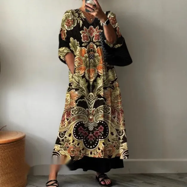 Printed European And American Summer Urban Casual Loose Dress Women Bj239123471707 - Shop at LoveMi
