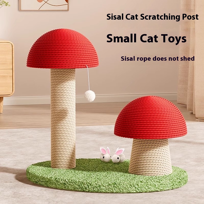 Red Mushroom Scratching Pole Small Hemp Rope