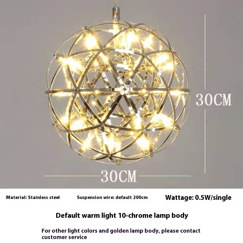Banquet Hall Hollow Creative Led Sphere Chandelier - Image 4