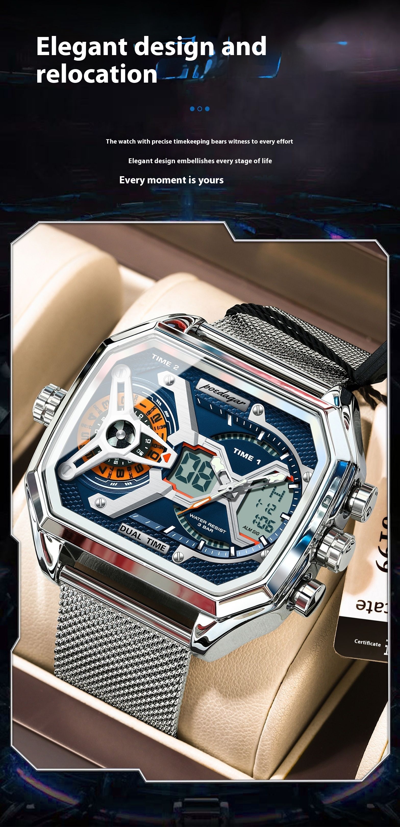 Multifunctional Waterproof Luminous watch for men