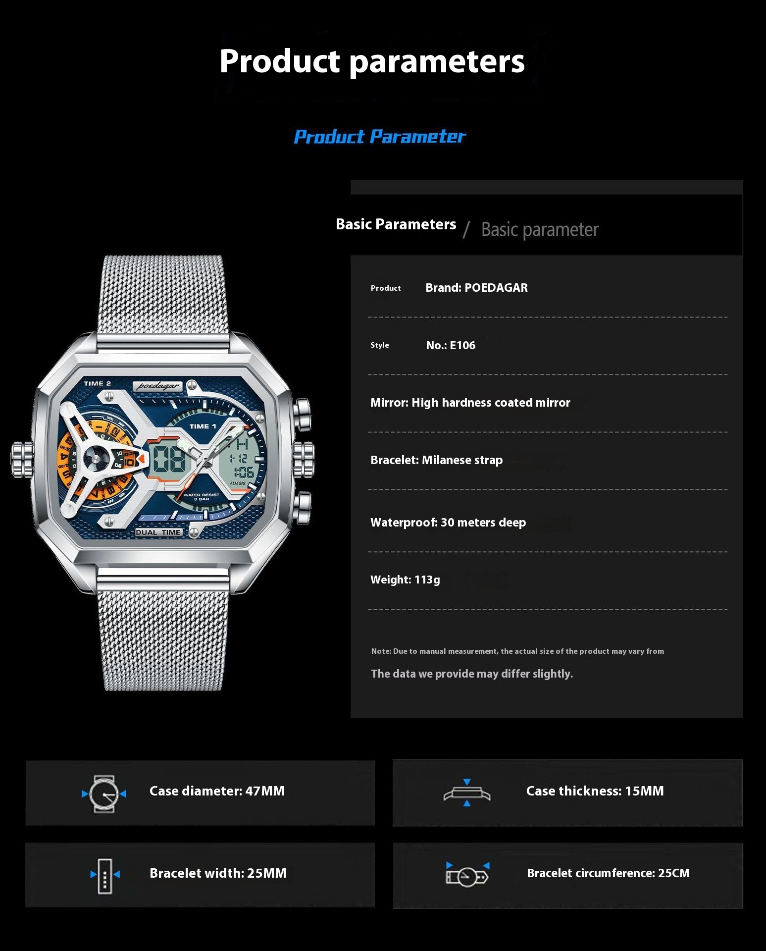 Multifunctional Waterproof Luminous watch for men