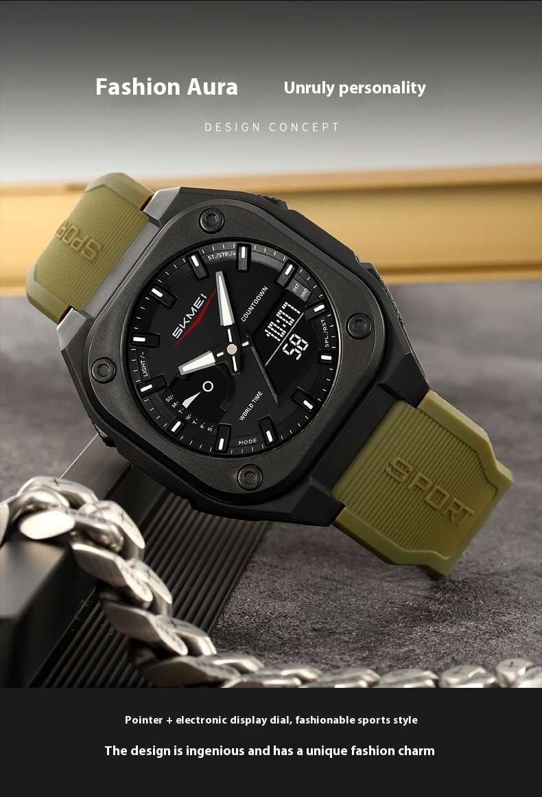 Skmei 2328 Analog Digital 5 Alarm Watch for men