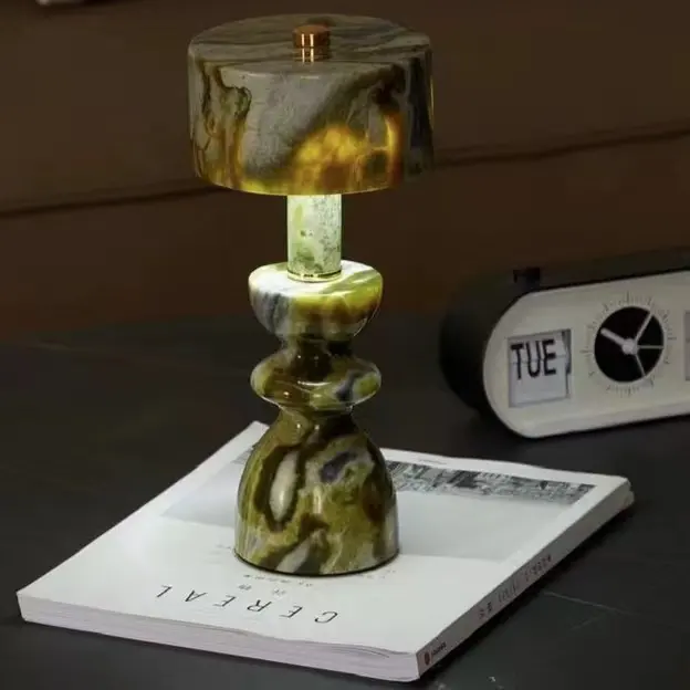 Jade Marble Touch Table Lamp Desktop