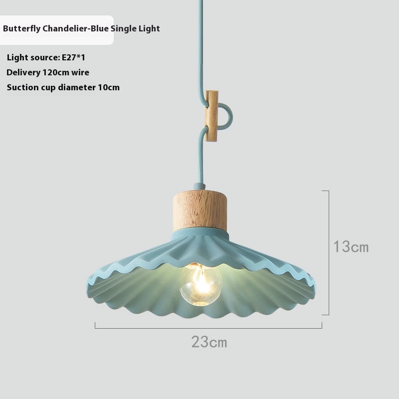 Cement Solid Wood Chandelier Colored Lights