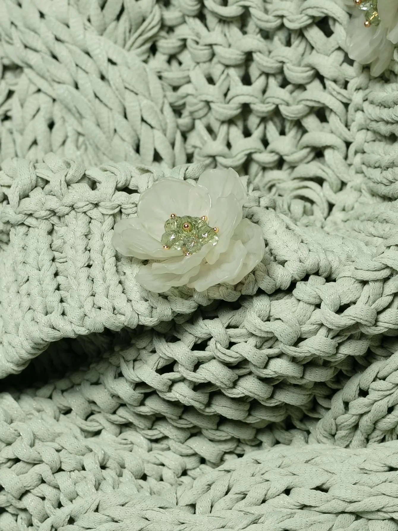 Women's Flower Row Decorative Knitted Coat