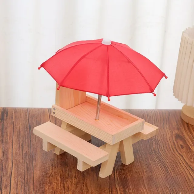 Wooden Outdoor Chipmunk Feeder Pet Dining table Corn Bracket With Bench Wood Color With Umbrella - Shop at LoveMi