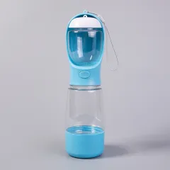 Water And Food Integrated Dog Walking Portable Cat Drinking Water Portable Cup - Dark Blue - View 1